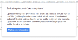 Dokončení přesunu