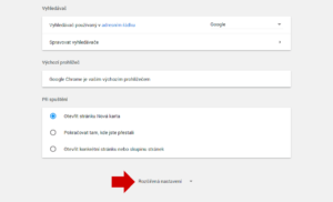chrome rozšířené nastavení